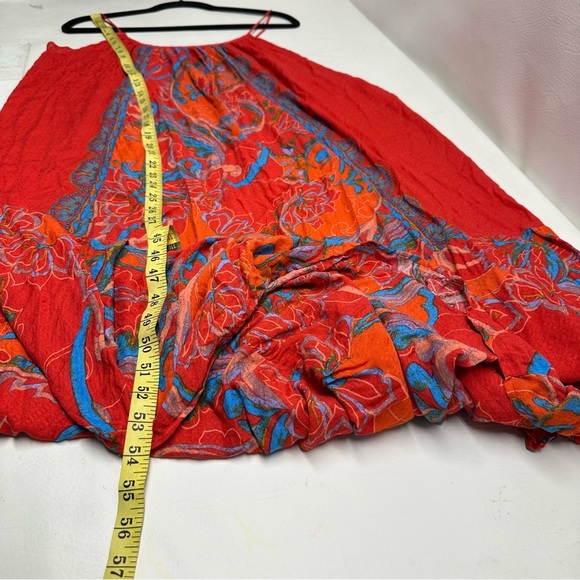Intimately free people miles away Elegant Red Paisley floral Maxi Dress size L - Picture 5 of 11